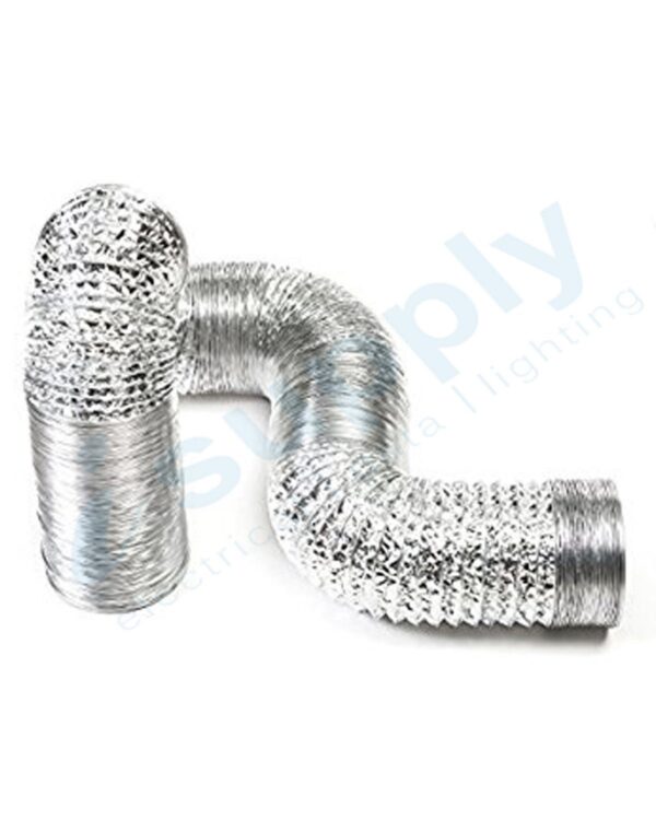 5'' / 125mm Flexible Ducting 6M Dual Aluminum Ventilation Foil Silver Fan Duct - Image 4