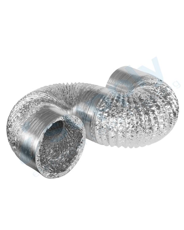 5'' / 125mm Flexible Ducting 6M Dual Aluminum Ventilation Foil Silver Fan Duct