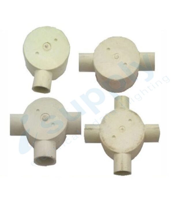 10 x 20mm 3 Way Deep Junction Box Round Conduit - Image 3