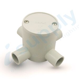 10 x 20mm 4 Way Deep Junction Box Round Conduit