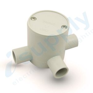 10 x 25mm 3 Way Deep Junction Box Round Conduit