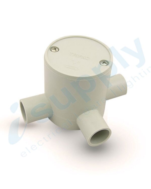 10 x 25mm 3 Way Deep Junction Box Round Conduit