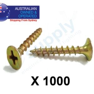 6-18x 32 Drywall Screw Fine Zinc Yellow 1000 Phillips Bugle Head Gyprock 6 Gauge