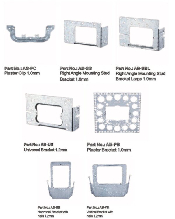 100 x Clipsal Compatible METAL PLASTER BRACKETS RENDER for GYPROCK