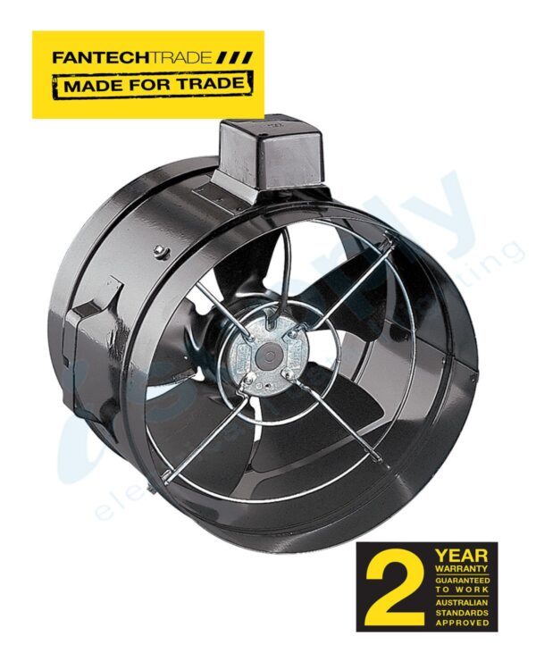 FANTECH Minitube Axial Fan 300mm 6 Pole 1ph 50Hz - Steel MTS306