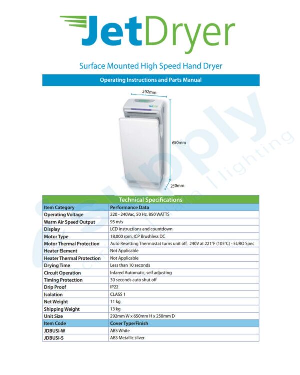 JETDRYER BUSINESS – SILVER JDBUSI-S