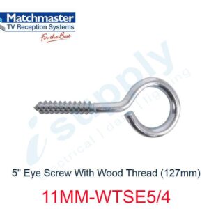 MATCHMASTER 4 x Antenna 5" Eye Screw With Wood Thread (127mm) 11MM-WTSE5/4