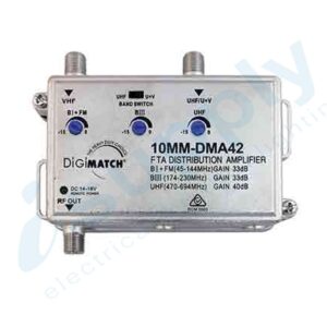 MATCHMASTER Distribution Amplifier 40dB U/V with Power Supply 4G Filtered 10M...