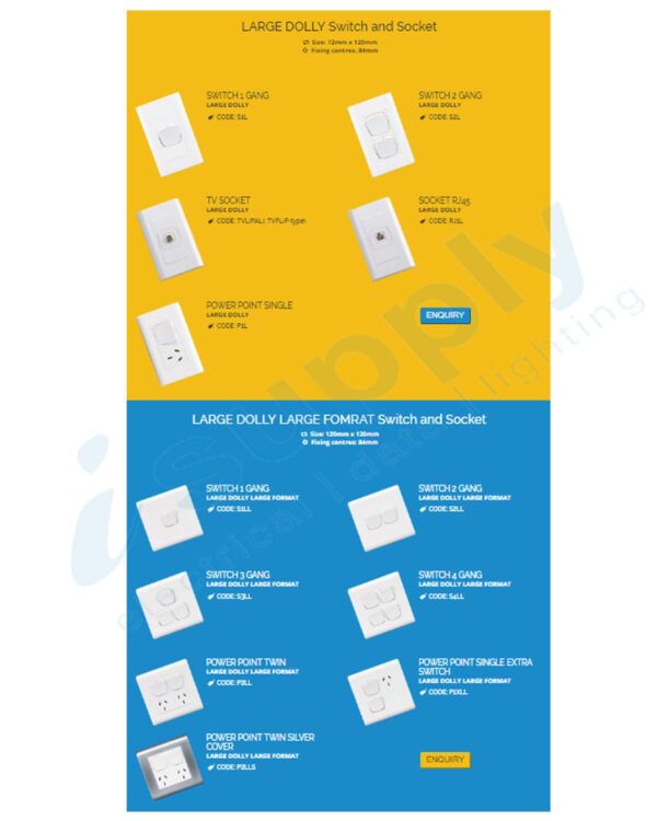 TRANSCO Two Gang Light Switch Large Dolly S2LV - Image 2