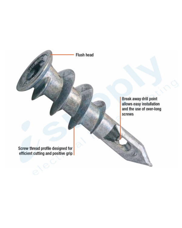 100 x Wall Mates ZINC Plug Plaster Gyprock Fixings FIXING PLASTERBOARD SCREWS - Image 2