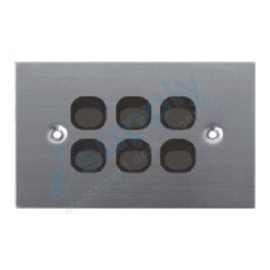 DEXTON BLACK FLAT STAINLESS STEEL SIX LIGHT SWITCH – 6 GANG SLIM DXSSW6/B