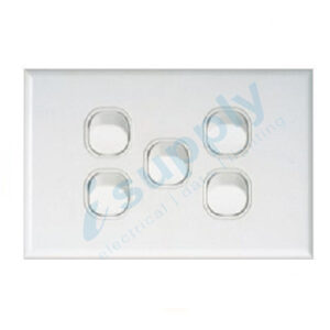 DEXTON 5 Gang Slim 5mm Five Light Switch White DXSW5