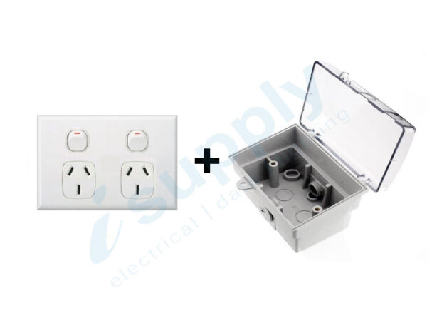 DEXTON Waterproof Double Power Point Weatherproof Box Lock