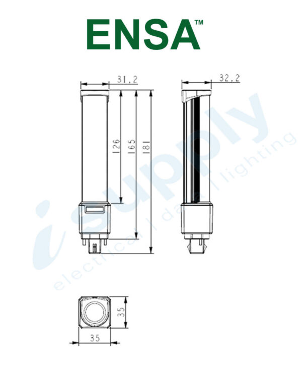 ENSA 10W LED PL G24D 2-Pin Light Bulb (5500K) LEDG24D10W5K - Image 2