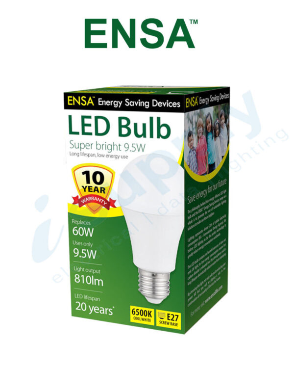 ENSA 9.5W LED Light Bulb Screw (3000K) LEDBL9WE273K - Image 2