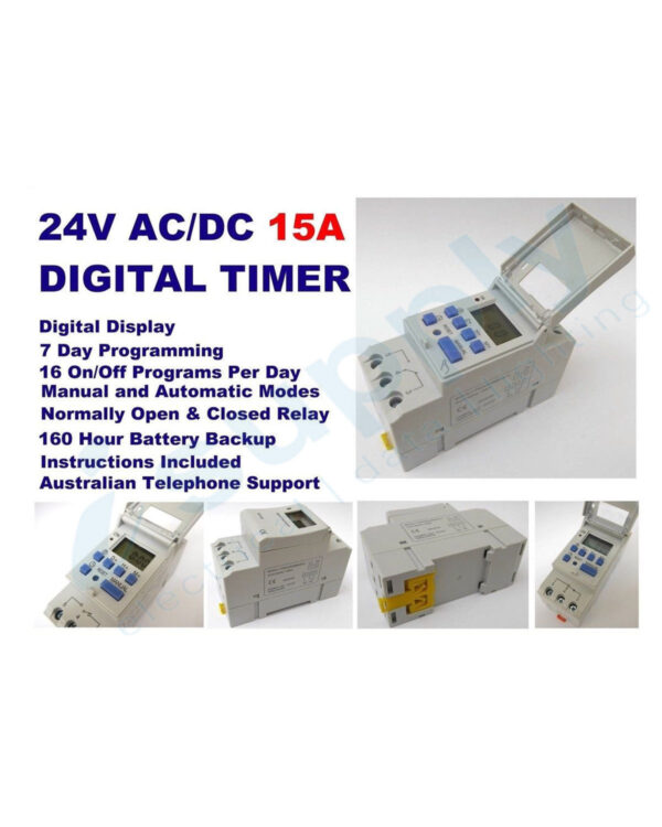 PULSET 7 Day Digital Programmable Time Clock Din rail timer 15a - Image 3