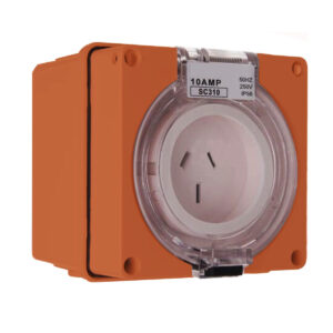 PULSET Single Phase 3 Flat Pin Socket 15 Amp Resistive Orange IP/SC315/RO