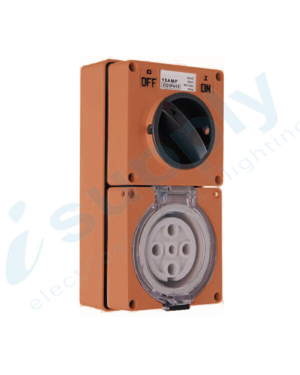 PULSET Three Phase 3 Phase 5 Round Pin Combo 10Amp RO (IP/CO3PH510/RO) RESISTIVE ORANGE